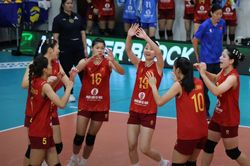 Tuyển bóng chuyền U18 nữ Việt Nam thắng tưng bừng ở giải châu Á