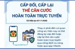 Cấp đổi, cấp lại căn cước hoàn toàn trực tuyến từ ngày 1-7-2026