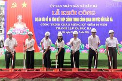Bắc Hà khởi công dự án xây dựng bãi đỗ xe kết hợp chỉnh trang cảnh quan khu vực đền Bắc Hà
