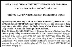 Ngân hàng China Construction Bank Corporation – Chi nhánh Thành phố Hồ Chí Minh