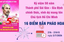 16 điểm bắn pháo hoa tại Thành phố Hồ Chí Minh dịp kỷ niệm 50 năm mang tên Bác