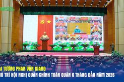 Đại tướng Phan Văn Giang chủ tr&igrave; Hội nghị Qu&acirc;n ch&iacute;nh to&agrave;n qu&acirc;n 6 th&aacute;ng đầu năm 2026