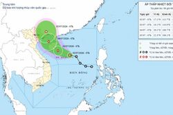 &Aacute;p thấp nhiệt đới c&oacute; khả năng mạnh th&agrave;nh b&atilde;o trong đ&ecirc;m nay