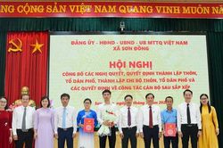 X&atilde; Sơn Đồng c&ocirc;ng bố quyết định th&agrave;nh lập th&ocirc;n, tổ d&acirc;n phố v&agrave; chi bộ sau sắp xếp