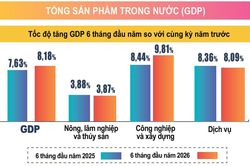 Tăng trưởng GDP 6 th&aacute;ng đầu năm 2026 của Việt Nam đạt mức 8,18%