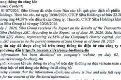 B&aacute;n ra hơn 5,51 triệu cổ phiếu, Siba Holdings kh&ocirc;ng c&ograve;n l&agrave; c&ocirc;ng ty mẹ của Siba Group (SBG)