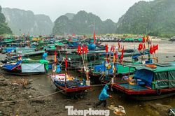Bão số 1 áp sát Quảng Ninh, ngư dân dầm mưa chằng chống tàu thuyền tránh bão