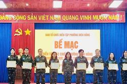 Bế mạc diễn tập t&aacute;c chiến phường Di&ecirc;n Hồng trong khu vực ph&ograve;ng thủ năm 2026