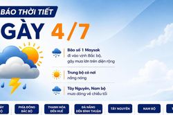 Thời tiết ngày 4/7: Bão số 1 Maysak vào vịnh Bắc bộ, miền Bắc mưa lớn diện rộng