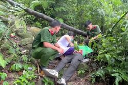 Kịp thời cứu một nam du khách bị kiệt sức trong rừng Tây Yên Tử