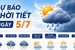 Thời tiết ngày 5/7: Hoàn lưu bão số 1 gây mưa lớn ở Bắc bộ