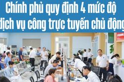Infographic: Ch&iacute;nh phủ quy định 4 mức độ dịch vụ c&ocirc;ng trực tuyến chủ động