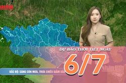 [Video] Dự báo thời tiết ngày 6/7/2026: Bắc Bộ giảm mưa sau bão, Trung Bộ có nắng trở lại