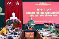 Sáu tháng đầu năm 2026, tội phạm về trật tự xã hội tại Tuyên Quang giảm hơn 17%
