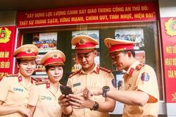 Hơn 1.300 Cảnh s&aacute;t giao th&ocirc;ng Thủ đ&ocirc; thi s&aacute;t hạch về ứng xử, lễ tiết, t&aacute;c phong