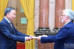 Tổng B&iacute; thư, Chủ tịch nước T&ocirc; L&acirc;m tiếp c&aacute;c đại sứ đặc mệnh to&agrave;n quyền c&aacute;c nước tr&igrave;nh quốc thư
