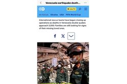 Số người thiệt mạng do động đất tại Venezuela vượt qu&aacute; 3.300 người