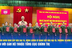 Thăng qu&acirc;n h&agrave;m cấp bậc Đại t&aacute;, n&acirc;ng lương sĩ quan cấp bậc Đại t&aacute;, Thượng t&aacute; năm 2026 đối với c&aacute;n bộ thuộc Tổng cục Ch&iacute;nh trị