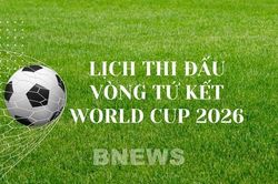 Lịch thi đấu vòng tứ kết World Cup 2026 cập nhật mới nhất