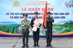 Xuất qu&acirc;n hỗ trợ x&acirc;y dựng 2 Trường Phổ th&ocirc;ng nội tr&uacute; li&ecirc;n cấp tại x&atilde; Mẫu Sơn v&agrave; x&atilde; Quốc Kh&aacute;nh
