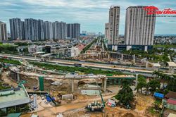 Nút giao gần 2.400 tỷ đồng ở cửa ngõ phía Tây Hà Nội dần lộ diện sau hơn một năm thi công
