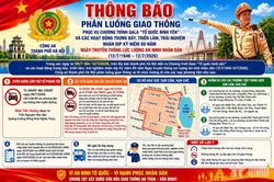 Thông báo phân luồng giao thông phục vụ Chương trình Gala 'Tổ quốc bình yên'
