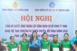 Th&agrave;nh lập 2 c&ocirc;ng đo&agrave;n cơ sở tại x&atilde; Chi&ecirc;n Đ&agrave;n