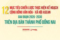 [Infographic] 12 mục tiêu chiến lược thực hiện Kế hoạch Cộng đồng Văn hóa - Xã hội ASEAN giai đoạn 2026-2030 trên địa bàn thành phố Đồng Nai