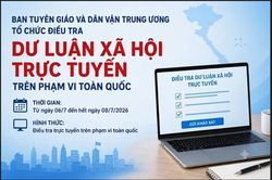 Ban Tuyên giáo và Dân vận Trung ương tiếp tục tổ chức điều tra dư luận xã hội trực tuyến trên toàn quốc