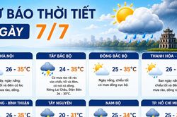Thời tiết ngày 7/7: Miền Bắc ngày nắng, Nam bộ mưa dông về chiều tối