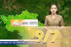 [Video] Dự báo thời tiết đêm nay và ngày mai ngày 9/7/2026: Bắc Bộ tiếp diễn mưa dông, một số tỉnh Trung Bộ đạt ngưỡng nắng nóng