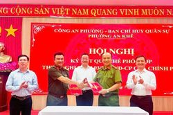 Ký kết Quy chế phối hợp bảo vệ ANTT giữa Công an và Cơ quan Quân sự phường An Khê