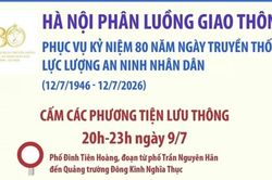 Kỷ niệm 80 năm Ngày truyền thống lực lượng An ninh nhân dân: Hà Nội phân luồng giao thông, tạm cấm, hạn chế phương tiện một số tuyến đường