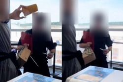 Clip: Bị fan cuồng đeo bám ở sân bay, nam ca sĩ nổi giận hất nước gây tranh cãi