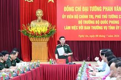 Đại tướng Phan Văn Giang làm việc với Nghệ An về phát triển kinh tế gắn quốc phòng, an ninh