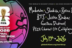 Justin Bieber, Madonna, Shakira và BTS sẽ biểu diễn giữa giờ trận chung kết World Cup 2026