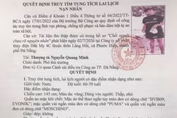 Tìm tung tích nạn nhân