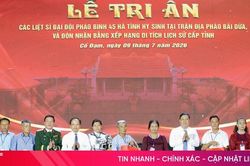 Trang trọng lễ tri ân các liệt sĩ Đại đội Pháo binh 45 Hà Tĩnh