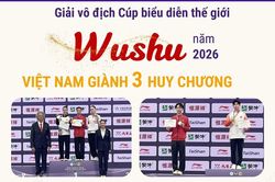 Giải v&ocirc; địch C&uacute;p biểu diễn thế giới Wushu năm 2026: Việt Nam gi&agrave;nh 3 Huy chương