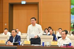 Chùm ảnh: Bộ trưởng Bộ Công Thương Lê Mạnh Hùng trình bày tóm tắt dự án Luật Dầu khí (sửa đổi)