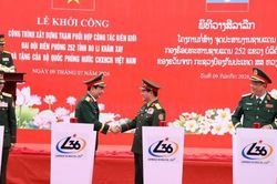 Việt Nam - L&agrave;o khởi c&ocirc;ng Trạm phối hợp bi&ecirc;n ph&ograve;ng tại tỉnh B&ocirc;-li-khăm-xay