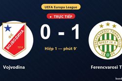 TRỰC TIẾPTrực tiếp Vojvodina vs Ferencvarosi TC: Ferencvarosi TC mở tỷ số