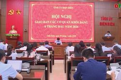 Hội nghị giao ban các cơ quan khối Đảng tỉnh 6 tháng đầu năm 2026