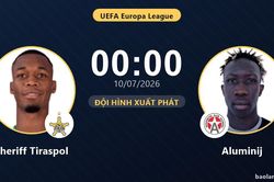 TRỰC TIẾPTrực tiếp Sheriff Tiraspol vs Aluminij: Đội h&igrave;nh xuất ph&aacute;t