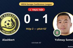 TRỰC TIẾPTrực tiếp Alashkert vs Yelimay Semey: Yelimay Semey mở tỷ số