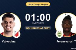 TRỰC TIẾPTrực tiếp Vojvodina vs Ferencvarosi TC: Đội hình xuất phát