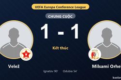 Velež h&ograve;a Milsami Orhei nhờ b&agrave;n gỡ ph&uacute;t 90 ở v&ograve;ng loại Conference League