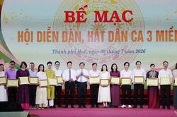 Thái Nguyên giành 5 huy chương tại Hội diễn đàn, hát dân ca 3 miền