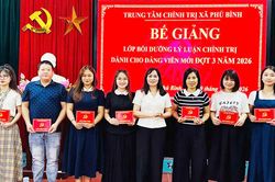 72 đảng viên mới hoàn thành bồi dưỡng lý luận chính trị