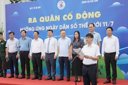 Hà Nội mít tinh hưởng ứng Ngày Dân số Thế giới